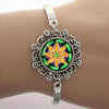 Bracelet d'art Mandala plaqué argent