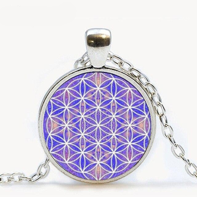 Collar con flor de la vida para mujer, accesorio geométrico sagrado