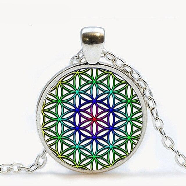 Collar con flor de la vida para mujer, accesorio geométrico sagrado