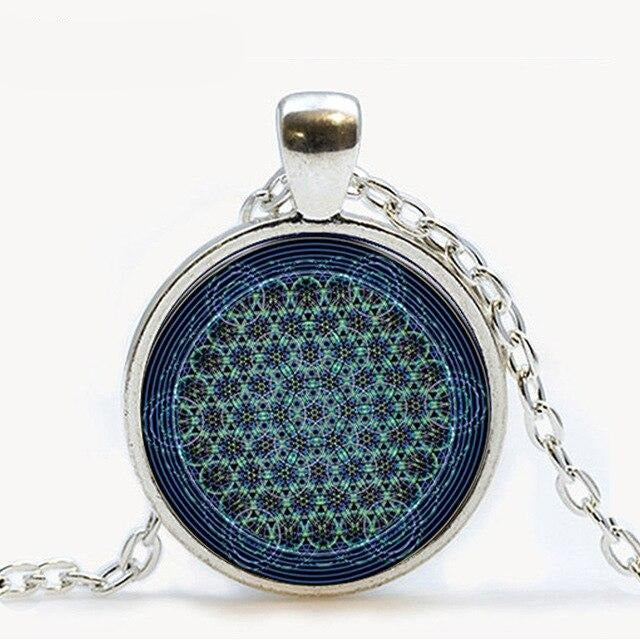 Collar con flor de la vida para mujer, accesorio geométrico sagrado