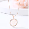 Ras de cou petit pendentif rond avec d'arbre de vie en cristal pour femme, collier féminin élégant