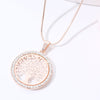 Ras de cou petit pendentif rond avec d'arbre de vie en cristal pour femme, collier féminin élégant