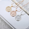 Ras de cou petit pendentif rond avec d'arbre de vie en cristal pour femme, collier féminin élégant