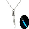 Collier pendentif en verre foncé bijou sablier chaîne classique pierre lumineuse