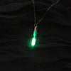 Collier pendentif en verre foncé bijou sablier chaîne classique pierre lumineuse