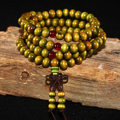 Pulsera 108 cuentas 8mm natural madera de sándalo budista