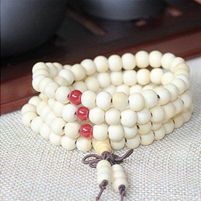 Pulsera 108 cuentas 8mm natural madera de sándalo budista