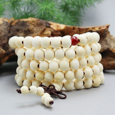Pulsera 108 cuentas 8mm natural madera de sándalo budista