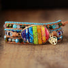 Bracelets Chakra multicouches en cuir pour femmes Bracelets d'enveloppement
