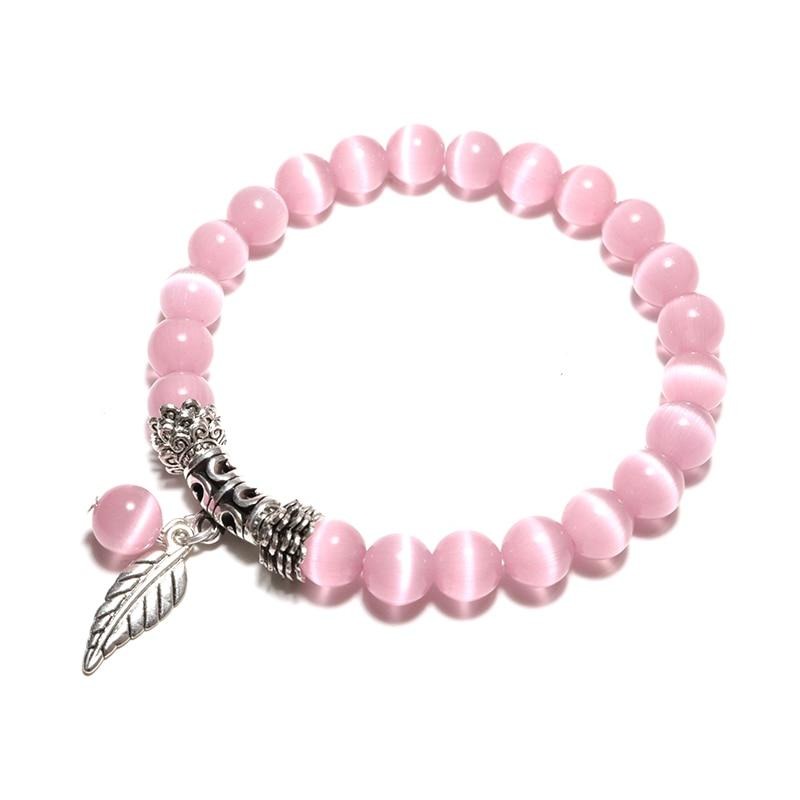 Bracelet bijoux réel naturel pierre de lune 6 Styles pendentifs