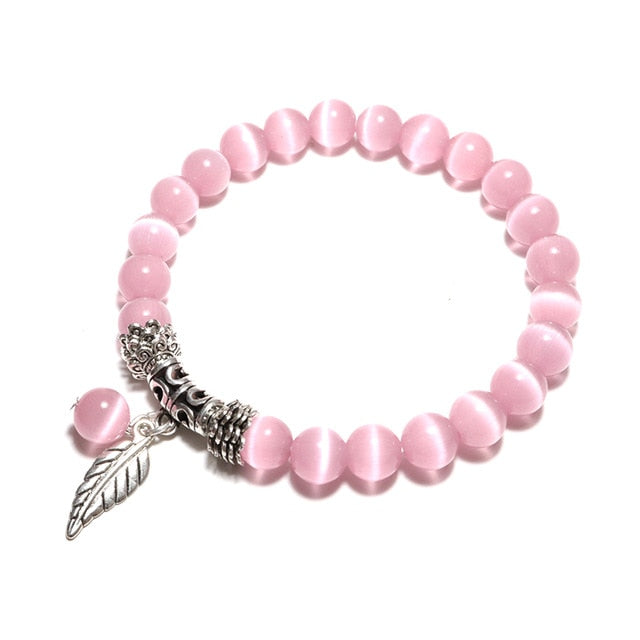 Bracelet bijoux réel naturel pierre de lune 6 Styles pendentifs
