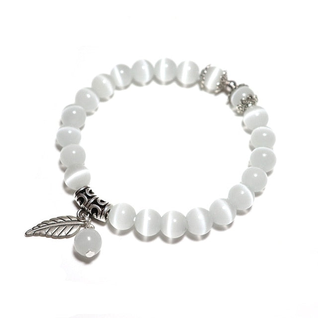 Bracelet bijoux réel naturel pierre de lune 6 Styles pendentifs