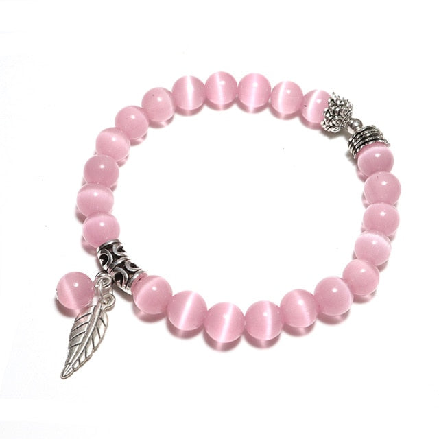 Bracelet bijoux réel naturel pierre de lune 6 Styles pendentifs