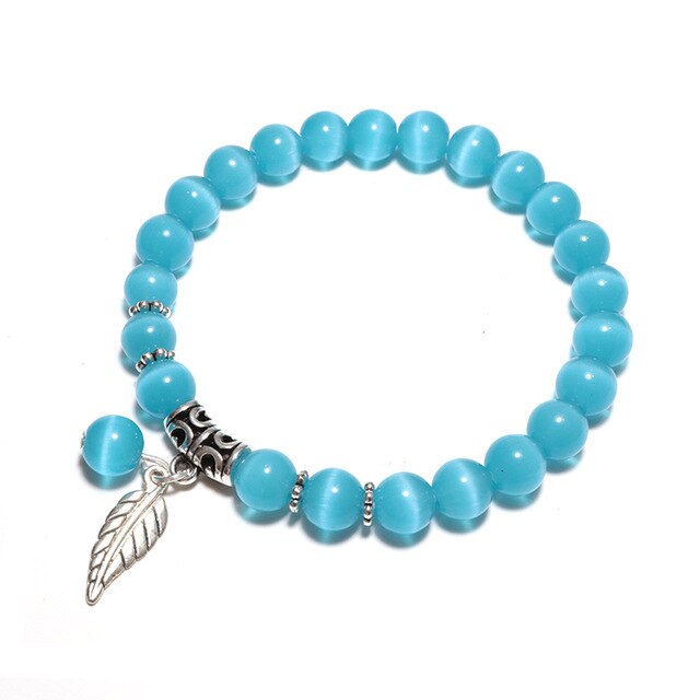 Bracelet bijoux réel naturel pierre de lune 6 Styles pendentifs