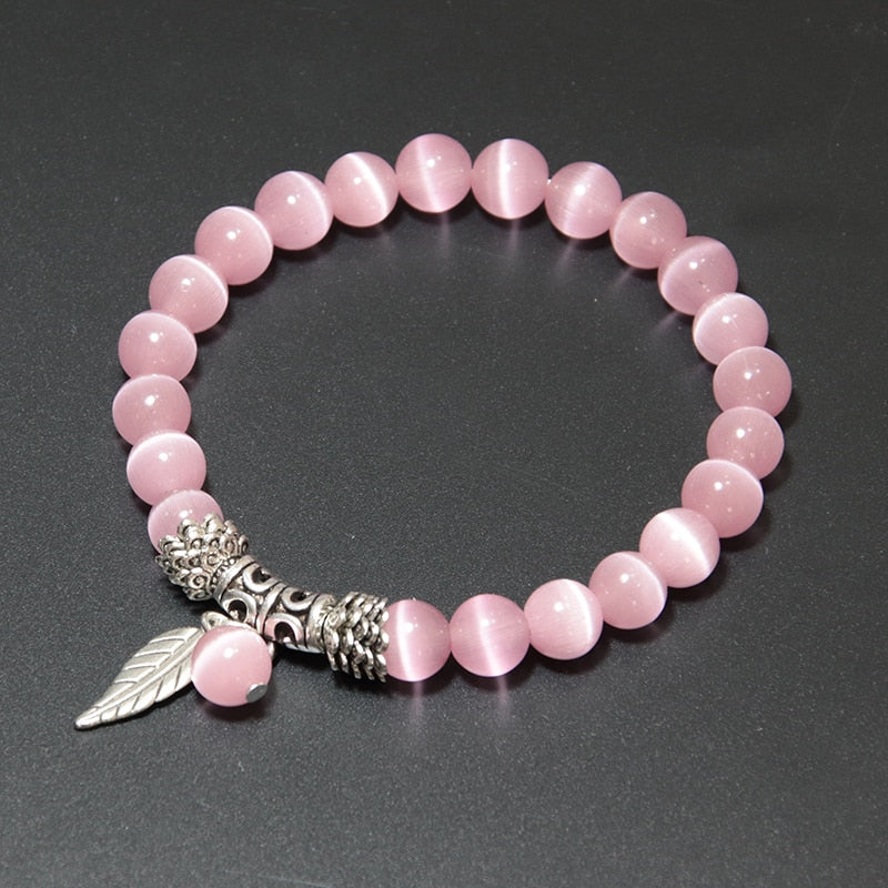 Bracelet bijoux réel naturel pierre de lune 6 Styles pendentifs