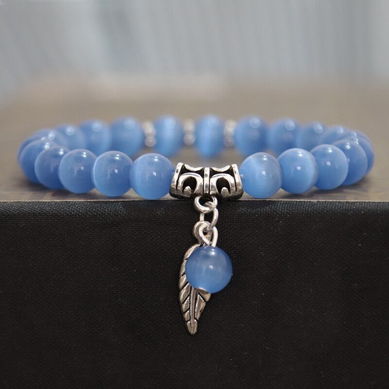 Bracelet bijoux réel naturel pierre de lune 6 Styles pendentifs