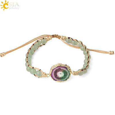 Bracelets coloré Geode Druzy pierre tissé