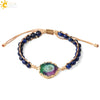 Bracelets coloré Geode Druzy pierre tissé