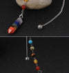 Pierre naturelle 7 Chakras Quartz balle pendentif colonne hexagonale