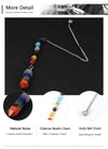 Pierre naturelle 7 Chakras Quartz balle pendentif colonne hexagonale