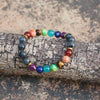 7 Chakras Bracelets femmes filles 8mm perles colorées noir Labradorite