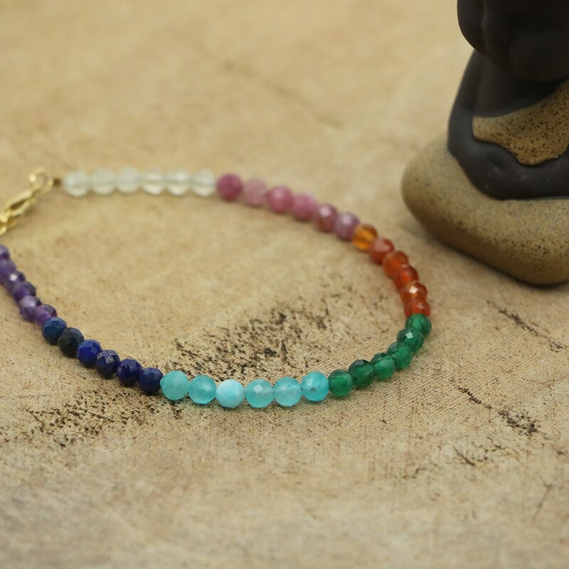 Chakra 4MM pierre naturelle perle Bracelet