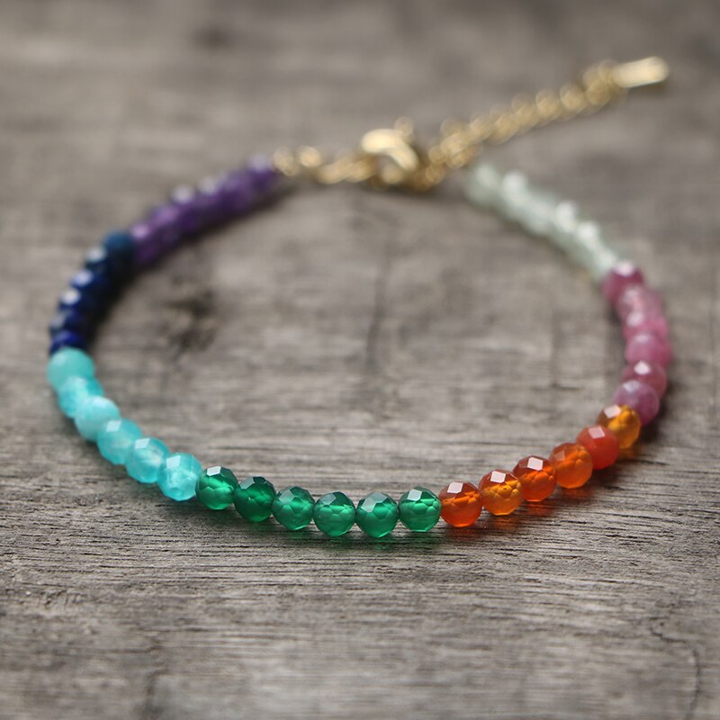 Chakra 4MM pierre naturelle perle Bracelet