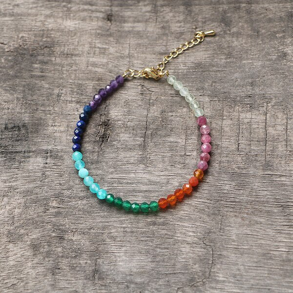 Chakra 4MM pierre naturelle perle Bracelet
