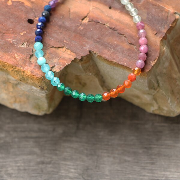 Chakra 4MM pierre naturelle perle Bracelet
