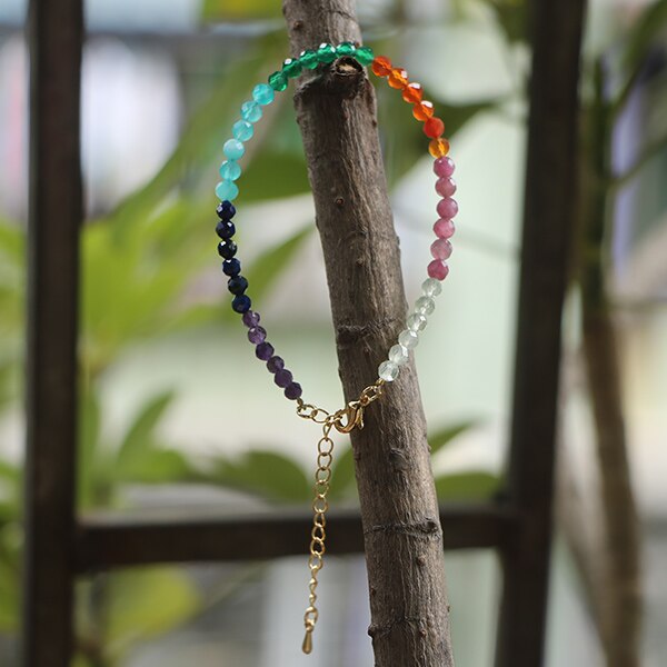 Chakra 4MM pierre naturelle perle Bracelet