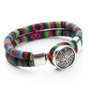 Bracelets bohémien superposés en coton cordons de couleur argent tibétain