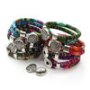 Bracelets bohémien superposés en coton cordons de couleur argent tibétain