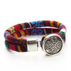 Bracelets bohémien superposés en coton cordons de couleur argent tibétain