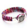 Bracelets bohémien superposés en coton cordons de couleur argent tibétain