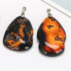 Colliers à pendentifs en Agate de feu naturel, colliers Chakra tranche multicolore irrégulier