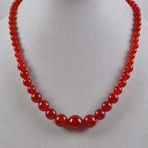 Collier en pierre naturelle vrai corail rouge perles rondes