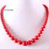 Collier en pierre naturelle vrai corail rouge perles rondes