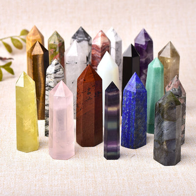 Pierres naturelles, 30 couleurs, baguette en cristal, améthyste Rose Quartz