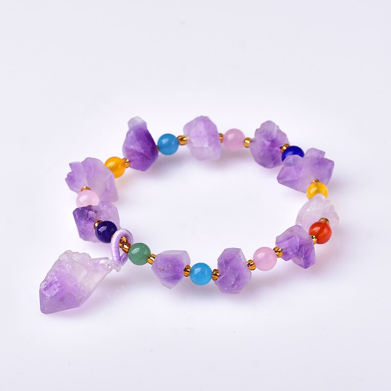 Bracelet d'améthyste Charme, cristal irrégulier