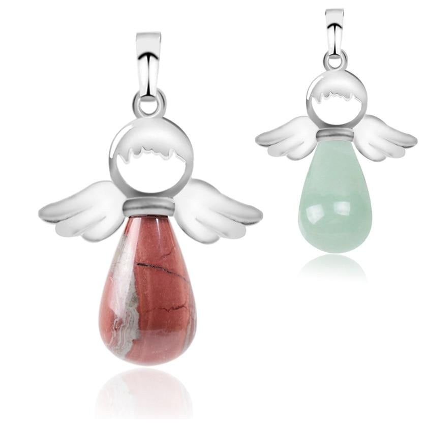 Ange Ailes Pendentif En Pierre Naturelle pour Collier