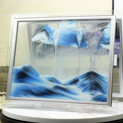 Decoración de interiores de vidrio flujo rápido, pintura de paisaje