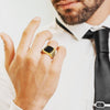 Bague pour hommes onyx noir