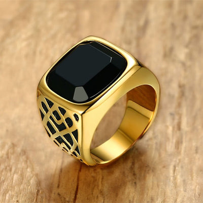 Bague pour hommes onyx noir