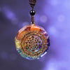 Pendentif Orgonite collier Sri Yantra géométrie sacrée