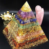 Orgonite Seven Chakra Energy Pyramid Aura Adivinación Suministros Yoga Meditación Adornos Resina