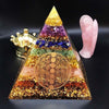 Orgonite Seven Chakra Energy Pyramid Aura Adivinación Suministros Yoga Meditación Adornos Resina