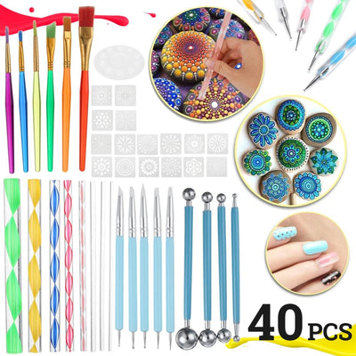 Kit de peinture sur différents supports pour dessiner des Mandalas ou autres motifs géométriques