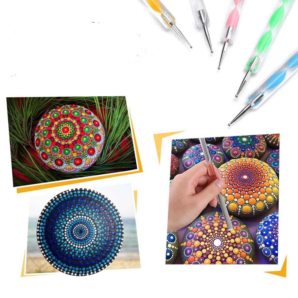 Kit de peinture sur différents supports pour dessiner des Mandalas ou autres motifs géométriques