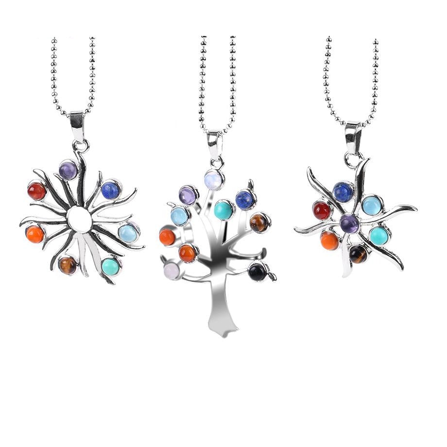 Reiki-colliers et pendentifs, 7 Chakras naturels, symbole du Yoga
