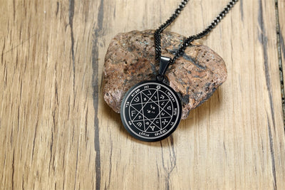 Roi salomon sceau garde & Protection pendentif acier inoxydable le septième Pentacle de Mars